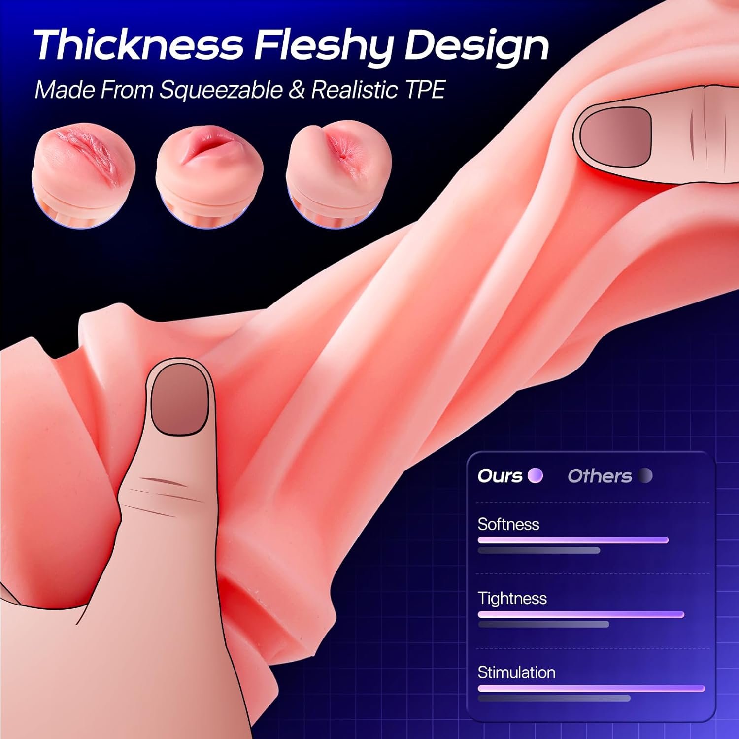 EINSEO Male Masturbator Sex Toys for Men - Thrusting Male Stroker with 360° Heating, 5-Speed Smooth Motion Blowjob Adult Men's Sex Toy, Silent Brushless Motor, Pocket Pussy Sleeve Erotic Massage Kits