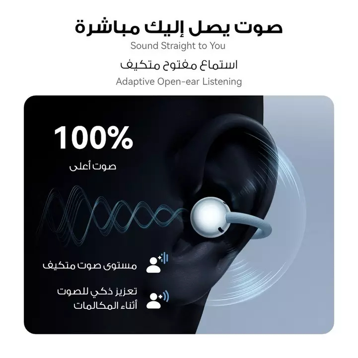 سماعات هواوي فري كليب 2 اللاسلكية المانعة للضوضاء سماعات هواوي فري كليب 2 اللاسلكية المانعة للضوضاء